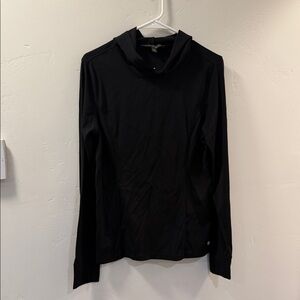 Women’s Black Long Sleeve Athletic Thermal Top  Stretch Size Medium